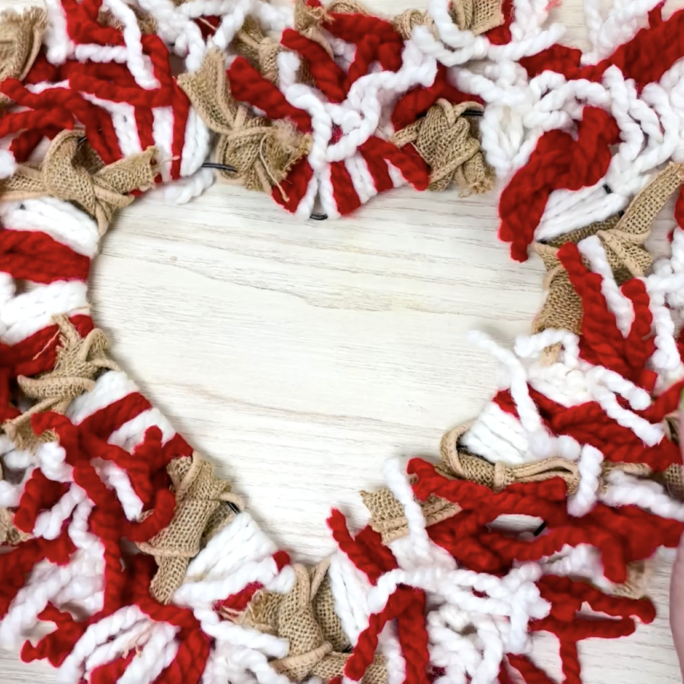 Yarn Heart Wreath