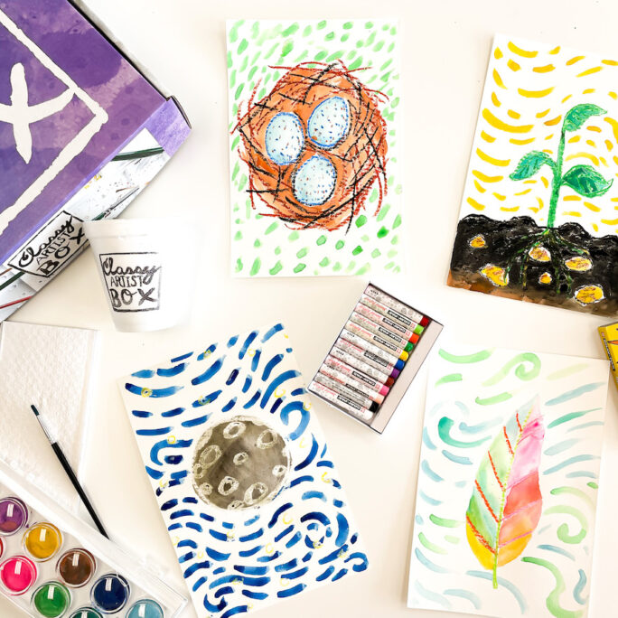 Spring Themed Kids Watercolor Projects