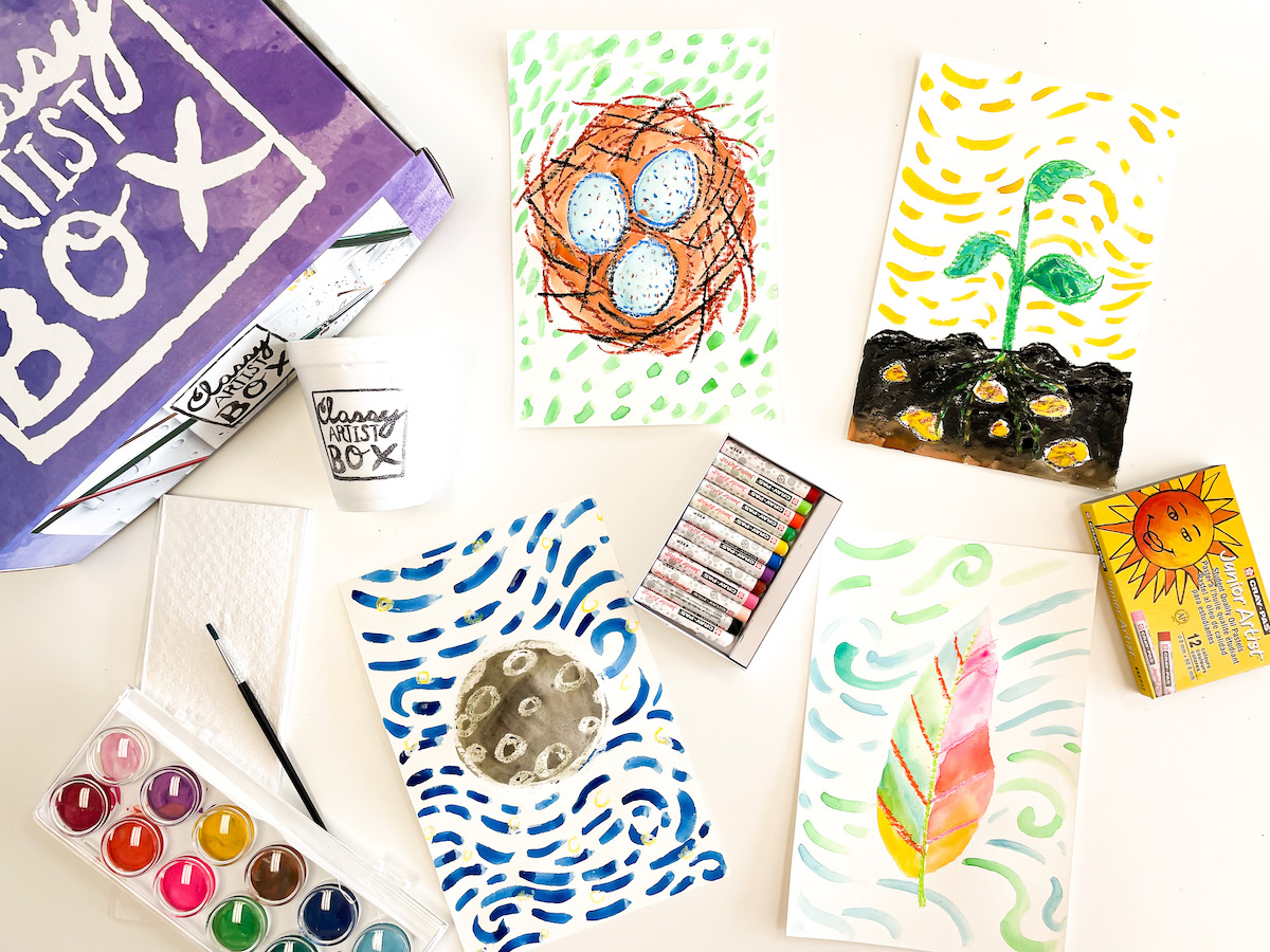 Spring Themed Kids Watercolor Projects - Classy Artist Box